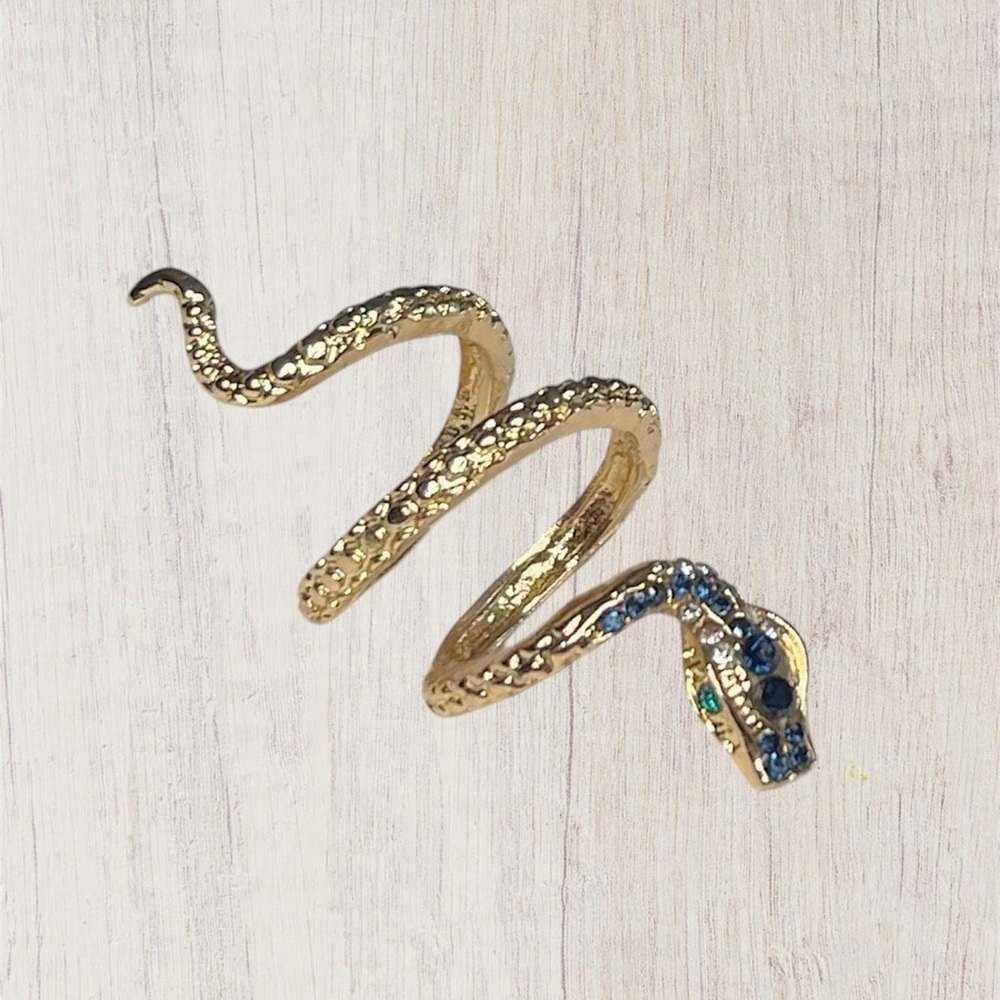 Gemstone Snake Finger Ring